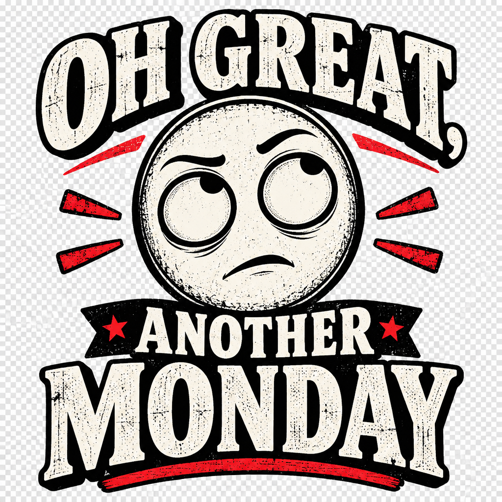 OH GREAT , ANOTHER MONDAY- sarcastic T-shirt design